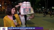 A jornalista levou um susto com o invasor - TV Globo