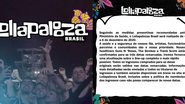 Lollapalooza revela novas datas do evento - Instagram/ @lollapaloozabr