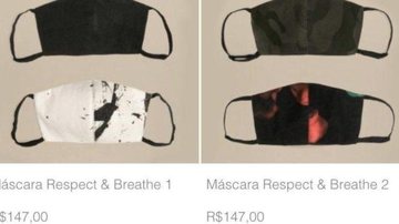 Grife tenta vender máscaras a R$147 - Divulgação