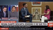 Regina Duarte se irrita durante entrevista ao vivo - Reprodução/CNN Brasil