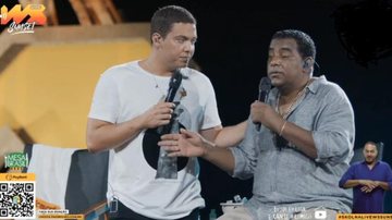 Wesley Safadão e Luiz Carlos durante live no YouTube - YouTube