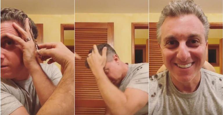 Luciano Huck cortando o cabelo em casa - Instagram/@lucianohuck