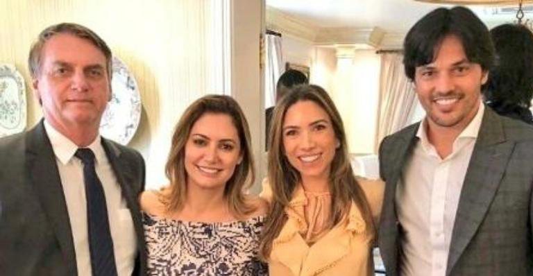 Jair Bolsonaro e Michele Bolsonaro ao lado de Patricia Abravanel e Fábio Faria - Divulgação
