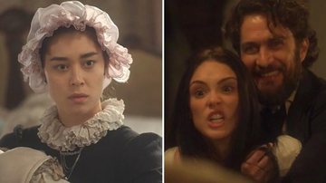 Enquanto Anna (Isabelle Drummond) se revolta com traição de Miss Liu (Luana Tanaka), Thomas (Gabriel Braga Nunes) ri - Globo