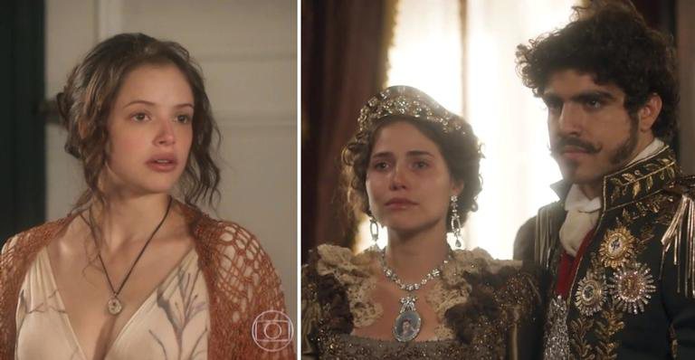 No embate com Leopoldina (Letícia Colin), Domitila (Agatha Moreira) usa as suas armas e diz ser o grande amor do imperador - TV Globo