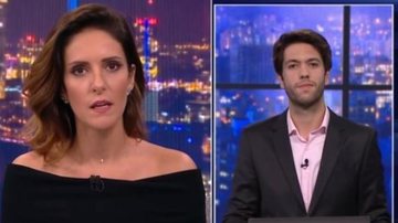 Monalisa Perrone, mediadora do Grande Debate, ao lado do jornalista Caio Coppola - CNN Brasil