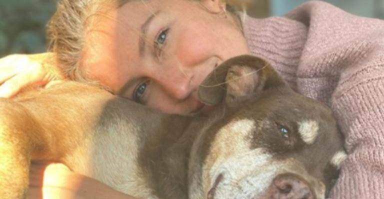 Para ilustrar a postagem, Gisele compartilhou uma foto ao lado de um dos cachorros de estimação da família - Instagram/@gisele