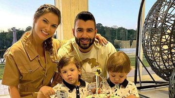 Andressa Suita flagra filhos brincando com Gusttavo Lima - Reprodução/Instagram