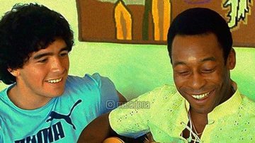 Maradona e Pelé em registro antigo - Instagram/ @maradona
