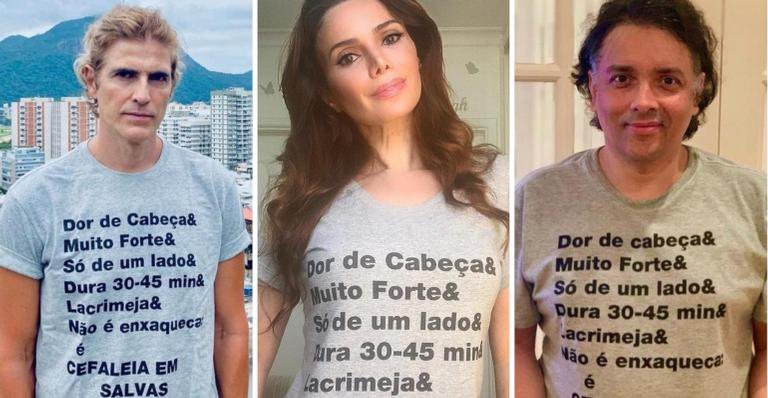 Atores participam da campanha que alerta sobre a importância do tratamento de Cefaleia em Salvas - Divulgação