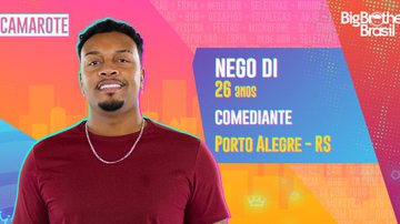 'BBB21': Nego Di está no elenco da nova edição do reality show - Divulgação/TV Globo