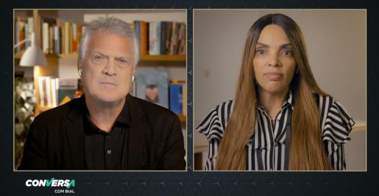 Pedro Bial e Flordelis no 'Conversa com Bial' - Divulgação/TV Globo