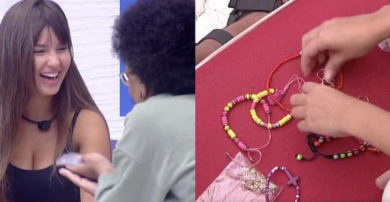 Thaís escolhe pulseiras para entregar aos amigos, caso seja eliminada do 'BBB 21' - Globoplay