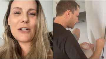 Esposa de Tiago Leifert filmou o apresentador passando talco na porta do banheiro - Instagram/@garbindaiana