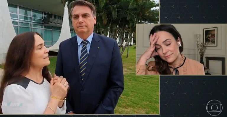 Gabriela Duarte reage ao ver vídeo da mãe com o presidente - TV Globo