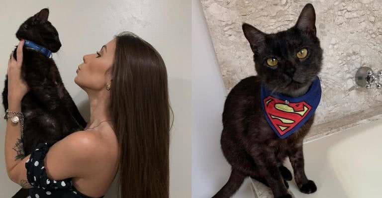 Maria Lina e seu gatinho de estimação - Instagram/@marialdgg
