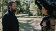 Dom Pedro II e Luísa conversam nos jardins do palácio - TV Globo