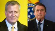 Bill de Blasio e Jair Bolsonaro. - Getty Images