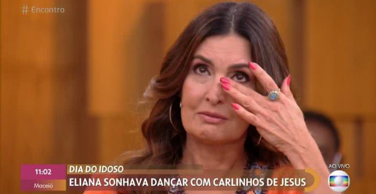 Bernardes não conteve as lágrimas com a alegria da convidada - TV Globo
