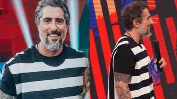Mion usa camiseta e mostra tatuagem de santa na Globo - Instagram/@marcosmion