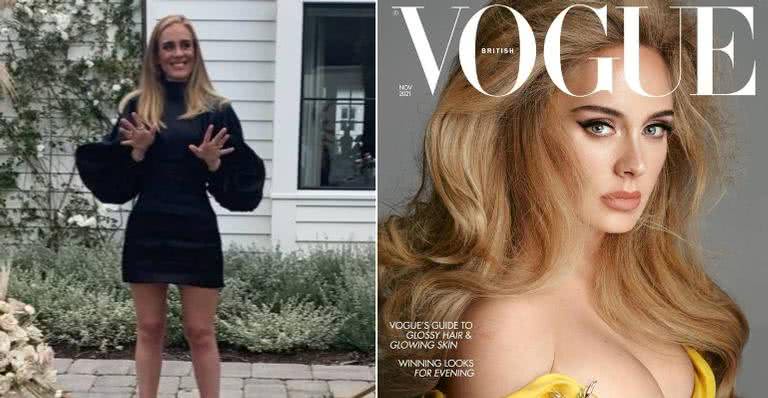 Adele antes e hoje, em entrevista à Vogue britânica - Instagram/ Vogue Britânica/ Steven Meisel