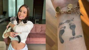 Maria Lina surge beijando tatuagem em homenagem ao falecido filho - Instagram/@marialdgg