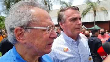 Bolsonaro e Paulo Guedes neste domingo (24) - Reprodução/Jair Bolsonaro