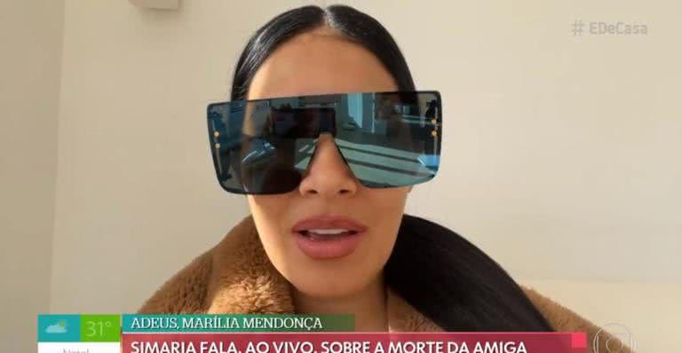 Simaria fala do acidente de Marília Mendonça na Globo - TV Globo