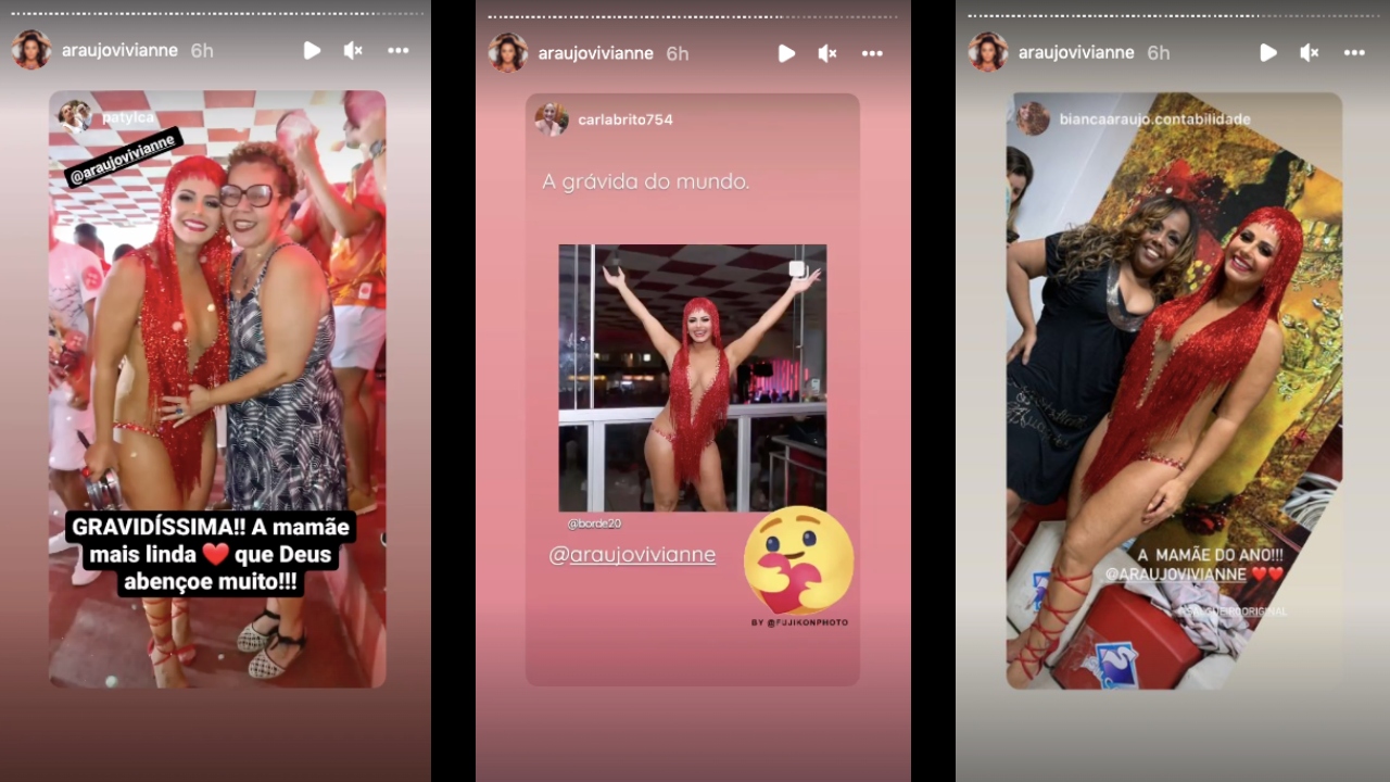 Viviane Araujo compartilhou os registros que seus amigos fizeram dela - Instagram @araujovivianne