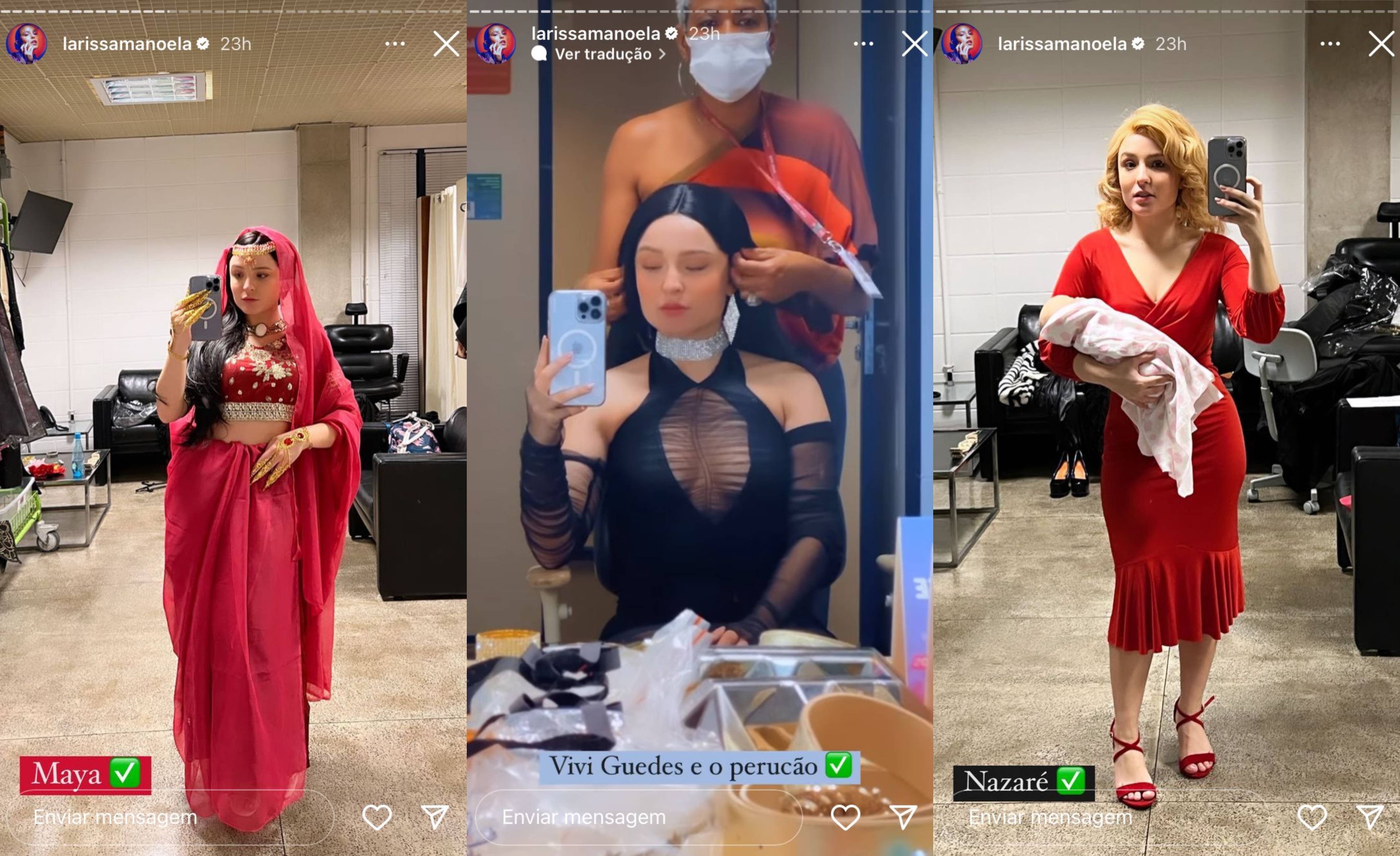 Larissa Manoela como Maya, Vivi Guedes e Nazaré - Instagram/@larissamanoela