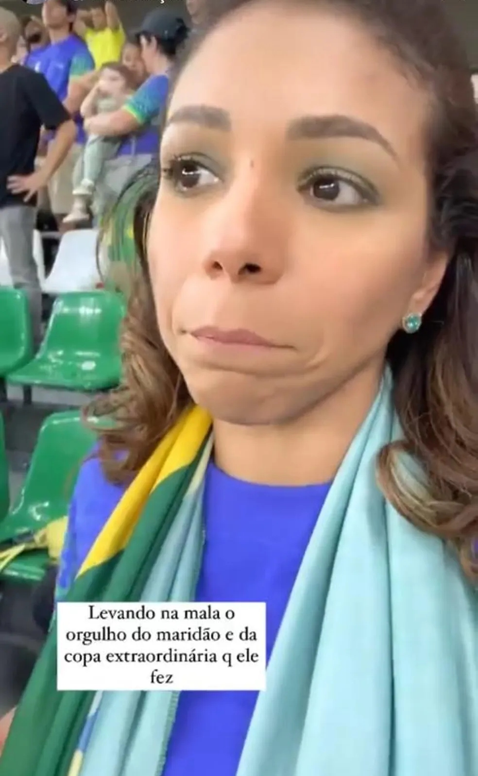 Belle Silva triste com a derrota brasileira