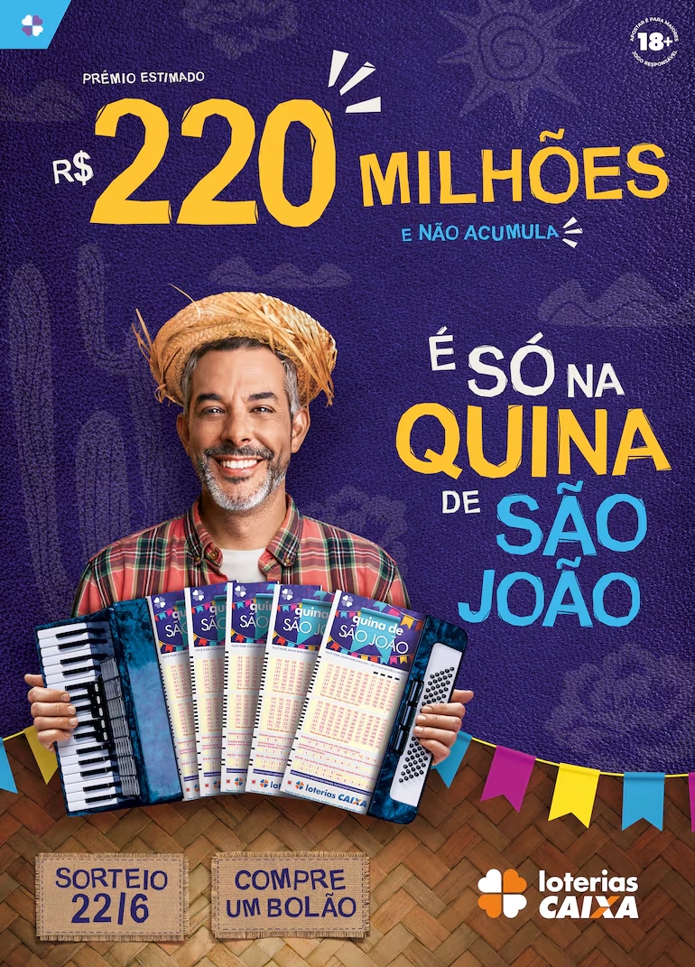 Loterias Caixa anuncia a estimativa de prêmio da Quina de São João 2024