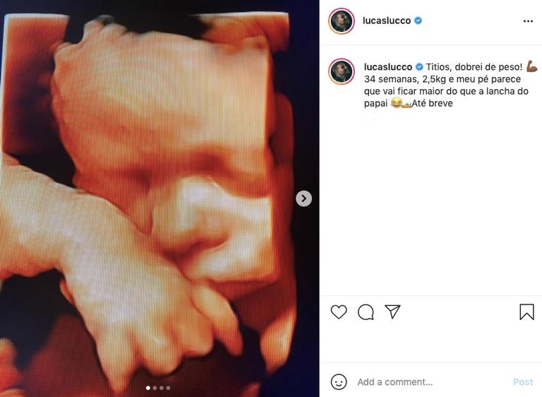 Lucas Lucco compartilha novas fotos de ultrassom do filho, Luca