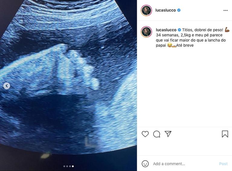 Lucas Lucco compartilha novas fotos de ultrassom do filho, Luca