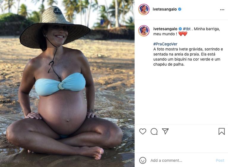 Ivete Sangalo resgata foto de segunda gravidez e encanta fãs