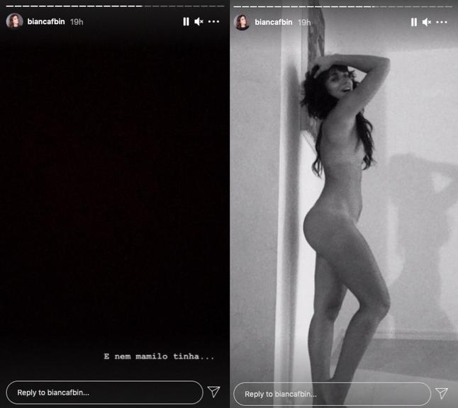 Bianca Bin volta a compartilhar foto nua, barrada pelas redes sociais