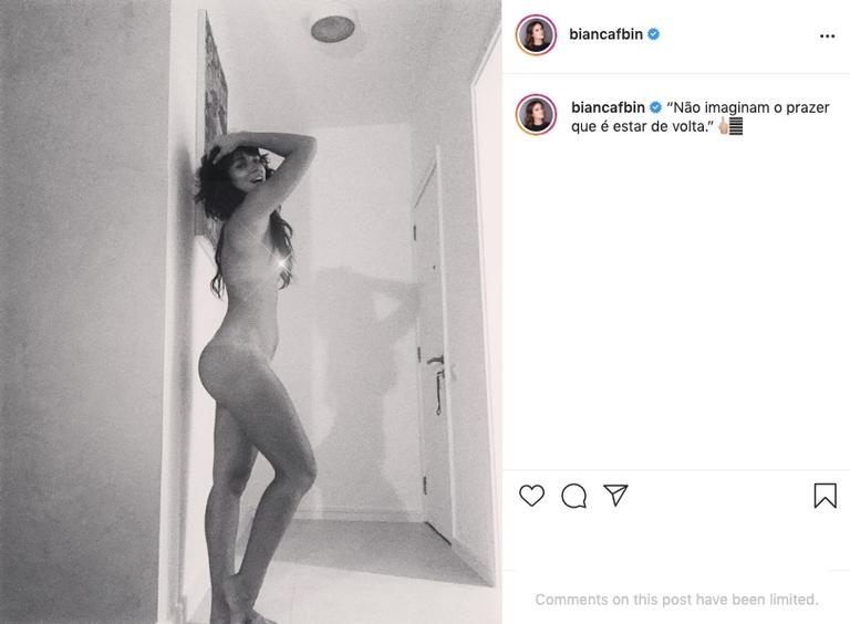 Bianca Bin volta a compartilhar foto nua, barrada pelas redes sociais