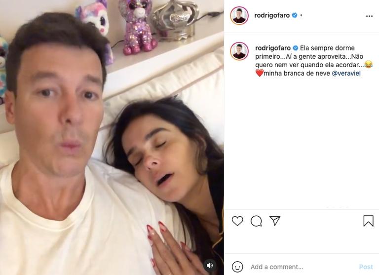 Rodrigo Faro se diverte ao filmar esposa dormindo