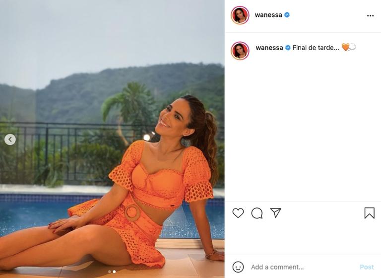 Wanessa Camargo aposta em look todo laranja