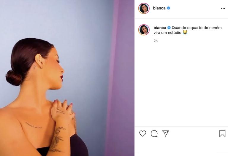 Bianca Andrade surge maravilhosa em cliques no futuro quartinho do filho