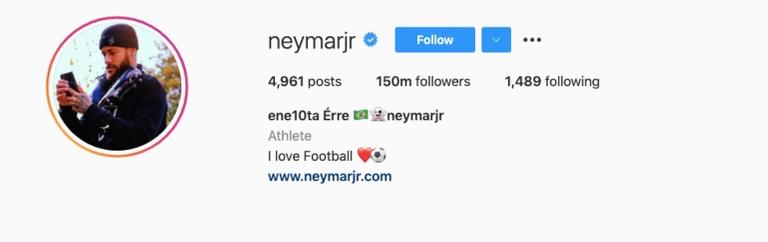 Neymar Jr. atinge número impressionante de seguidores em seu Instagram