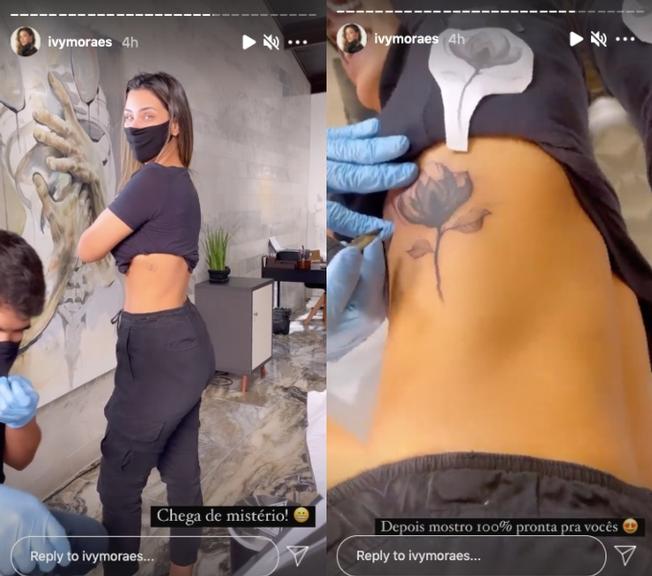 Ivy Moraes mostra processo de nova tatuagem