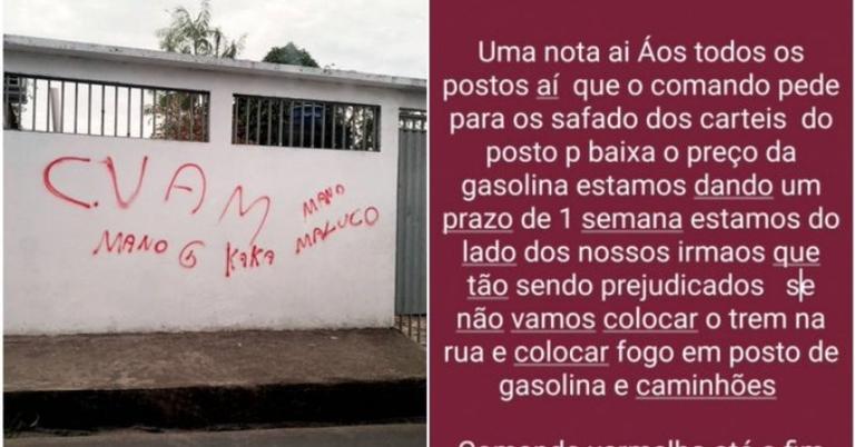 Comando Vermelho manda recado aos donos de postos de gasolina em Manaus, Amazonas